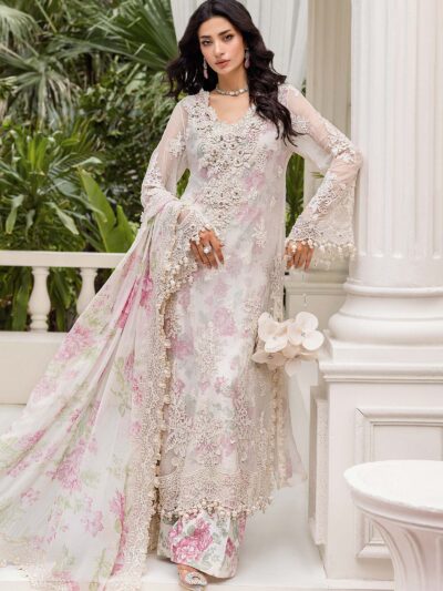 3 Piece Unstitched Embroidered Chiffon Suit | MPC-25-101