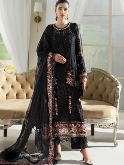 3 Piece Unstitched Embroidered Chiffon Suit | MPC-25-104