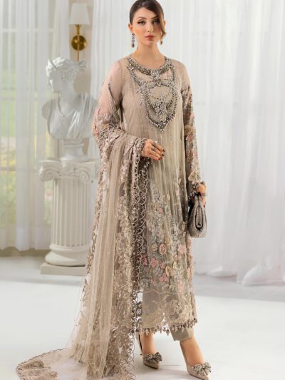 3 Piece Unstitched Embroidered Chiffon Suit | MPC-25-107
