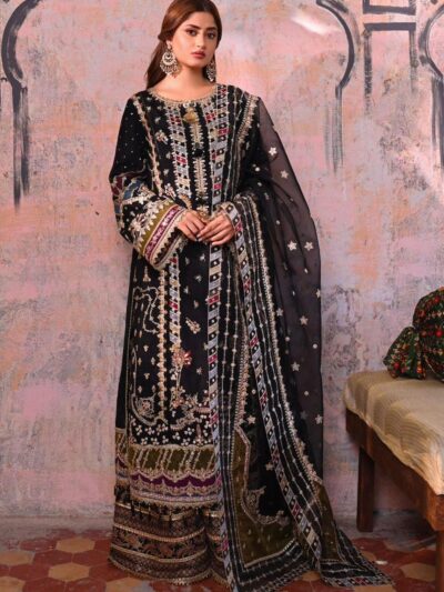 Sahiba By Qalamkar Embroidered Suits Unstitched 3 Piece QLM23SB Mahenoor - Luxury Collection
